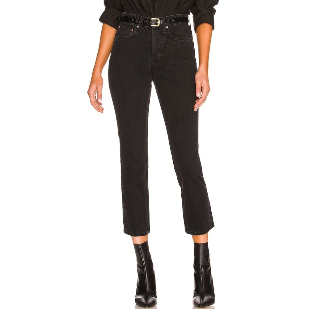 GRLFRND Karolina High Rise Straight Crop Jeans